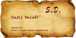 Sajti Dezső névjegykártya